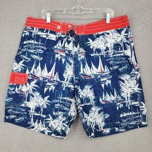 SPERRY TOP SIDER Men's Board Shirts Blue White Sail Boats Size 38